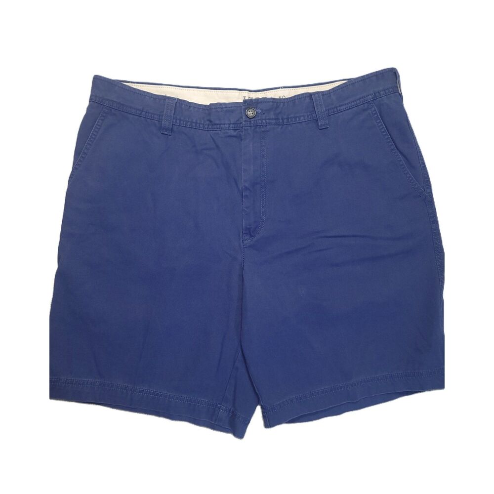 IZOD Saltwater Mens 40 Shorts Chino Blue 100% Cotton